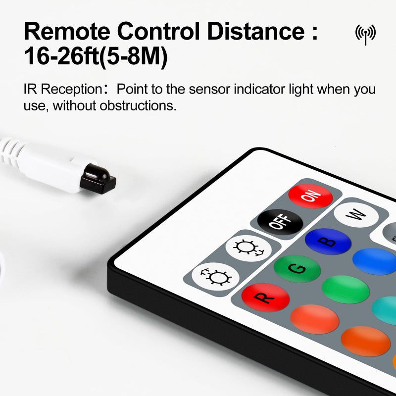 RGBZONE Mini 4 PIN LED Controller, 24 Keys IR Wireless Remote Control, DC 5V-24V RGB LED Light Strips Controller for SMD 3528 5050 5630 Light Strips - Image 5